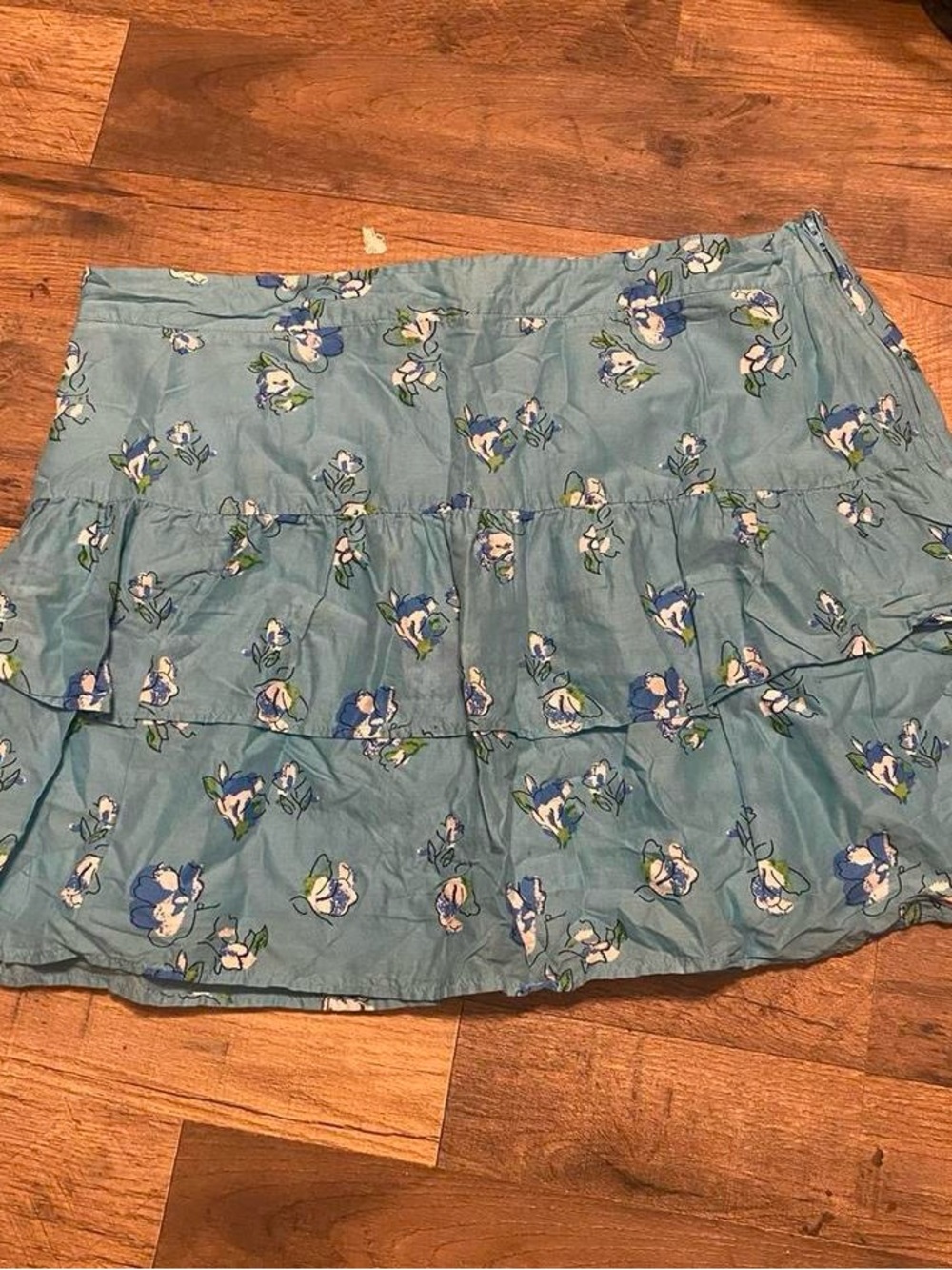 Duck Head Blue Floral Tiered Mini Skirt